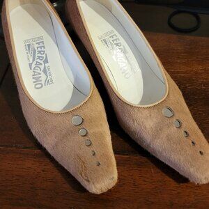 Salvatore Ferragamo Pony Hair Kitten Heel Pump Size 6.5